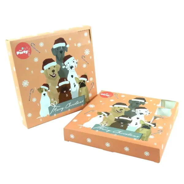 Pet Food Package Gift Box for Christmas Dog Treat Advent Calendar Box 12 Days