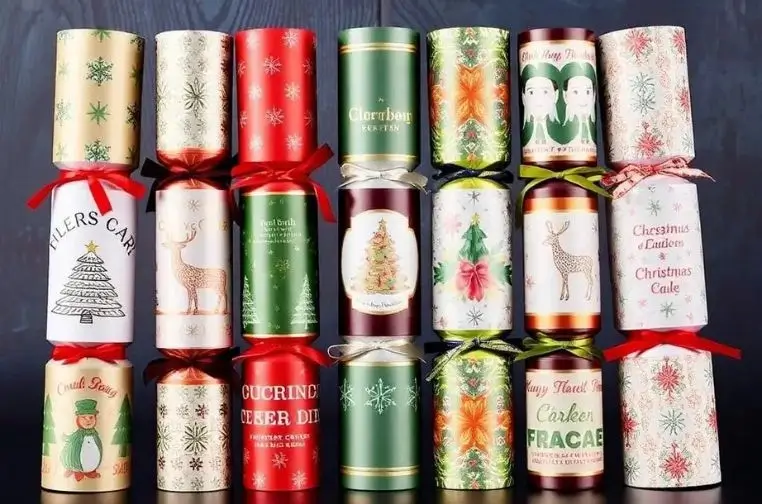 Christmas crackers with unique designs for UK holiday celebration