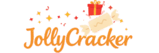 JollyCracker logo with Christmas cracker design