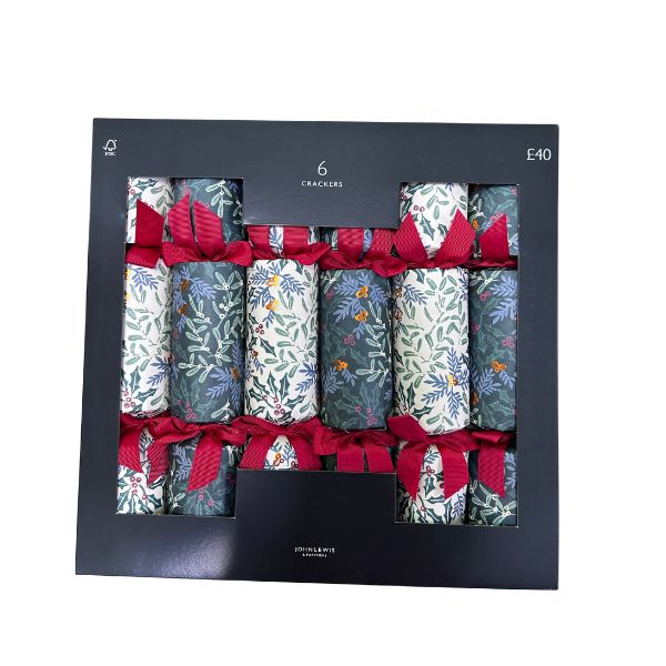 Decorative Christmas cracker packaging with see-through window.