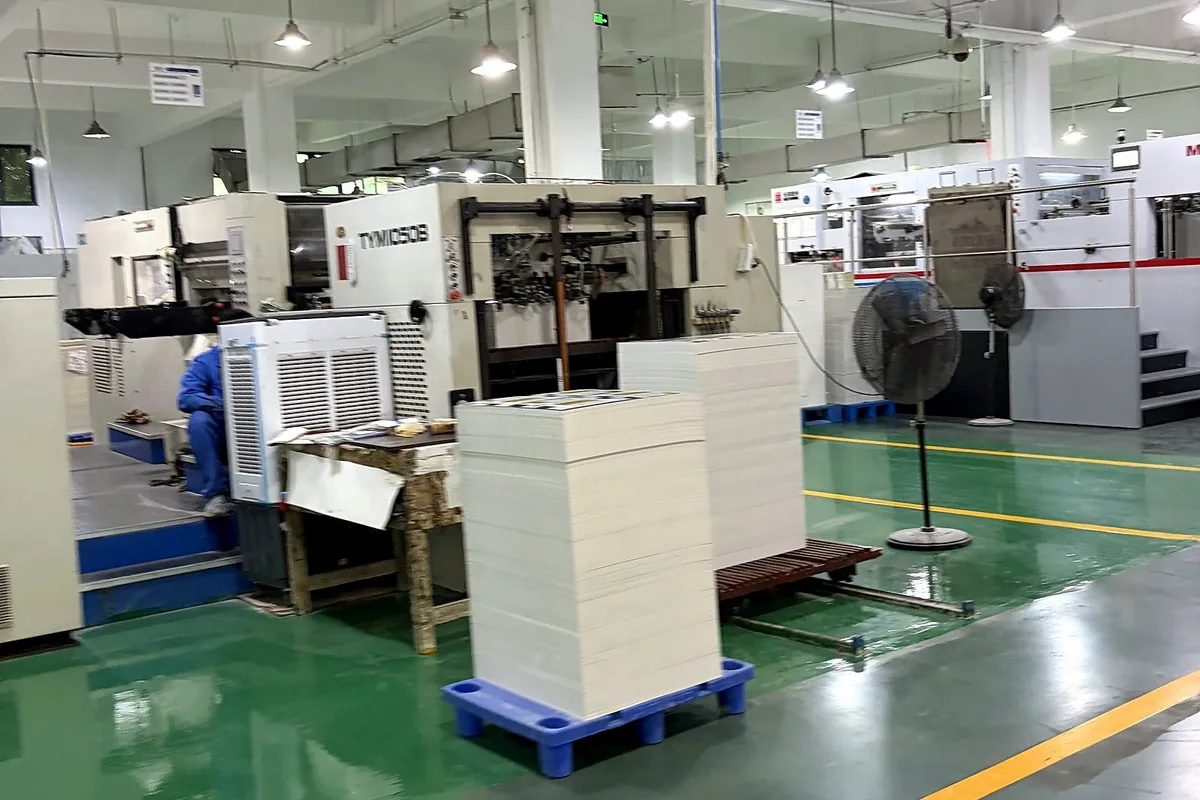 Printing and finishing equipment used for Christmas cracker packaging production