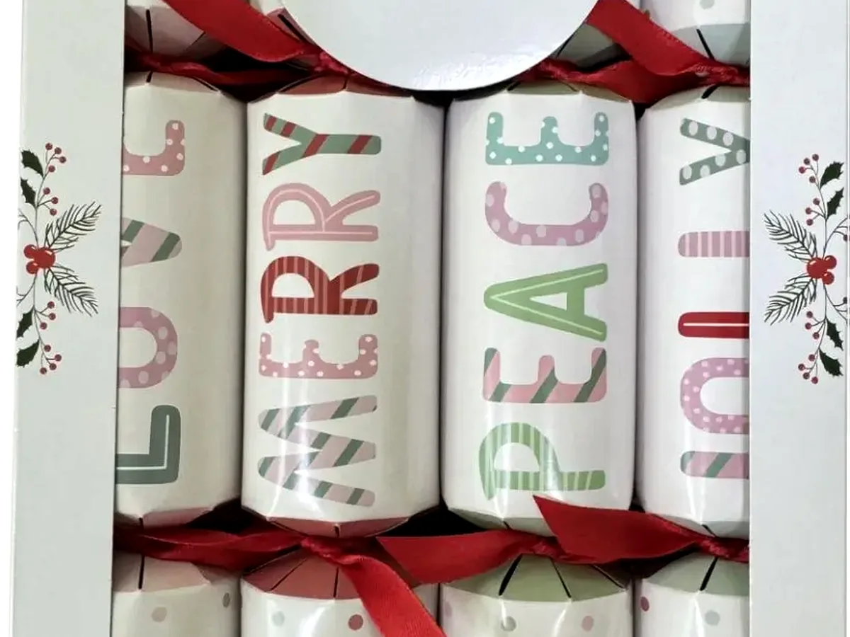 Contemporary typographic Christmas cracker range